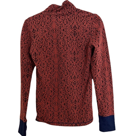 Kavu Long Sleeve Button Pullover Paisely Orange Blue Size Small - Picture 9 of 10